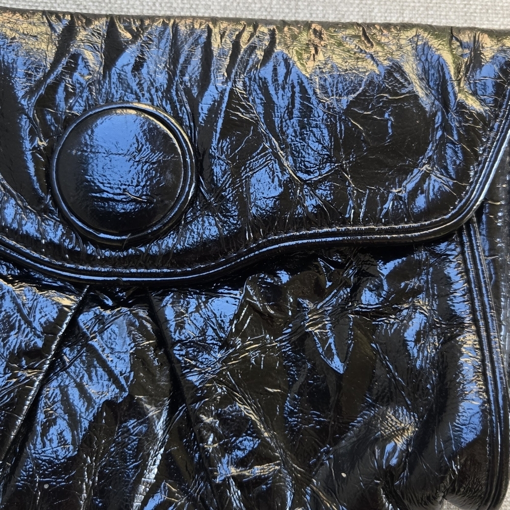 Black Crinkle Clutch Wallet Envelope - Picture 4 of 7
